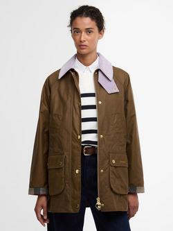 Barbour Icons Modern Beadnell Waxed Jacket, Sand/Heather Mist, Sand/Heather Mist