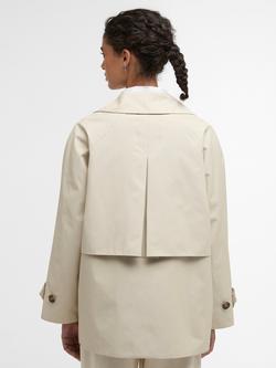 Barbour Maisy Double Breasted Showerproof Trench Coat, Mist/Navy Tartan - view 2, Mist/Navy Tartan