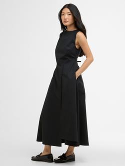 Barbour Liza Sleeveless Cotton Maxi Dress, Black, Black