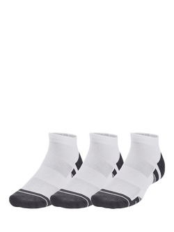 Under Armour Per Tech Socks, Pack of 3, White, White / White / Jet