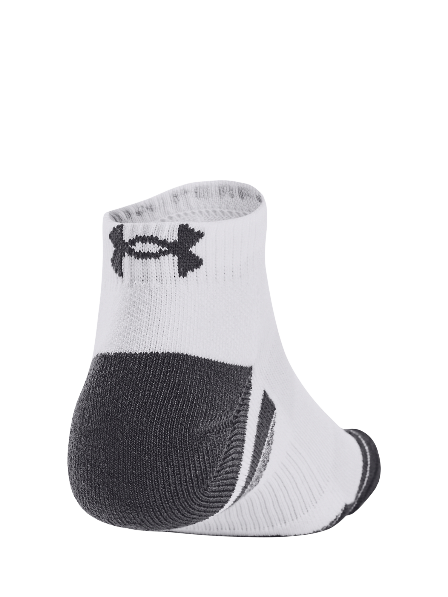 Product image 2 of 3, which shows Under Armour Per Tech Socks, Pack of 3, White / White / Jet, M