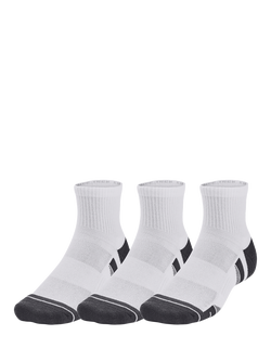 Under Armour Per Tech Socks, Pack of 3, White, White / White / Jet