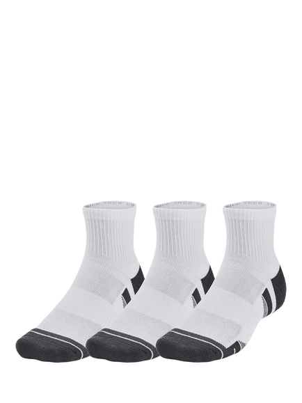 Under Armour Per Tech Socks, Pack of 3, White, White / White / Jet