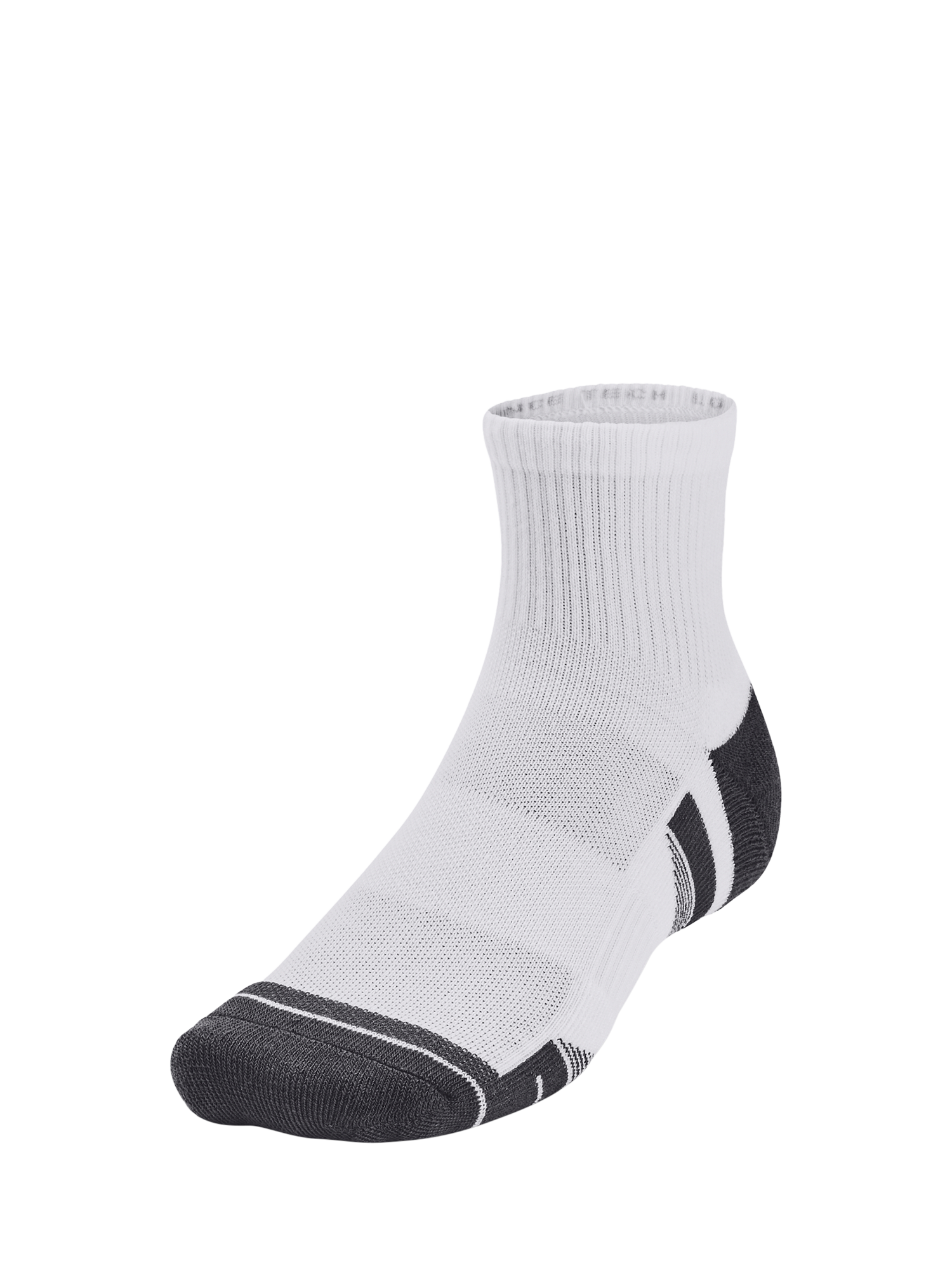 Product image 3 of 4, which shows Under Armour Per Tech Socks, Pack of 3, White / White / Jet, M