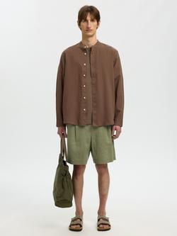 Selected Art Linen Shorts, Deep Lichen Green, Deep Lichen Green