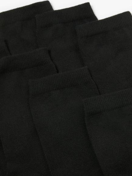 John Lewis Kids' Cotton Rich Ankle Socks, Pack of 7, Black - view 2, Black