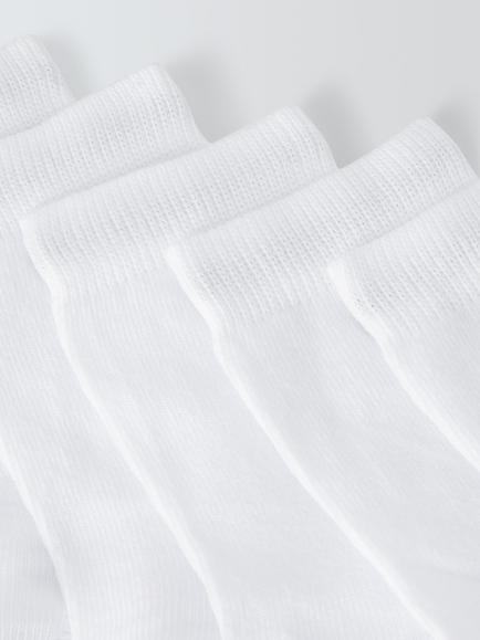 John Lewis Kids' Cotton Rich Ankle Socks, Pack of 7 - view 2, White