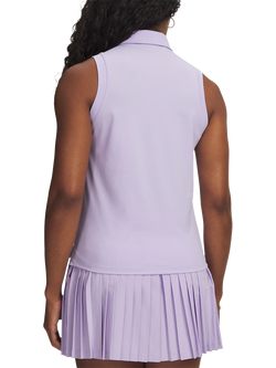 Under Armour Golf Drive Sleeveless Polo Shirt, Purple Crest / / Pu - view 2, Purple Crest / / Pu