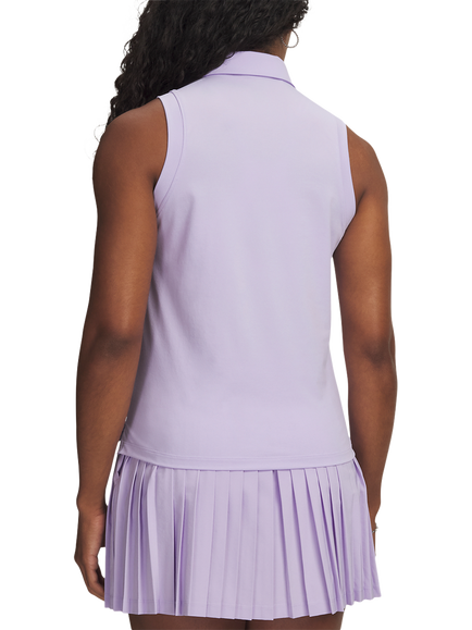 Under Armour Golf Drive Sleeveless Polo Shirt, Purple Crest / / Pu - view 2, Purple Crest / / Pu