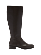 Russell & Bromley Edenhall Tall Leather Knee High Side Zip Heeled Boots, Brown