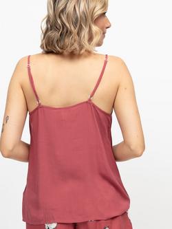 Cyberjammies Josie Modal Camisole Pyjama Top, Terracotta - view 2, Terracotta