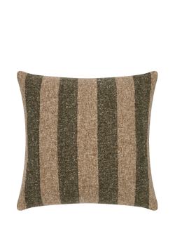 Piglet in Bed Flecked Stripe Wool Cushion Cover, Fern Green/Oatmeal
