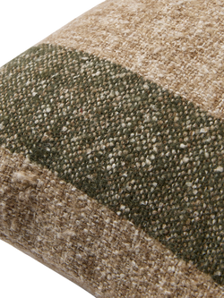 Piglet in Bed Flecked Stripe Wool Cushion Cover - view 2, Fern Green/Oatmeal