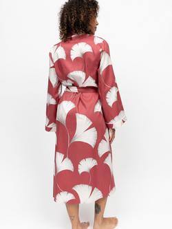 Cyberjammies Josie Leaf Print Dressing Gown, Terracotta/White - view 2, Terracotta/White