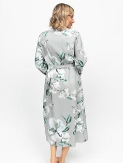 Cyberjammies Kallie Floral Dressing Gown, Grey/Multi - view 2, Grey/Multi
