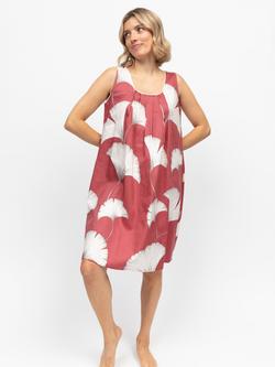 Cyberjammies Josie Leaf Print Nightdress, Terracotta/White, Terracotta/White