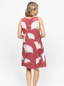 Cyberjammies Josie Leaf Print Nightdress, Terracotta/White - view 2, Terracotta/White