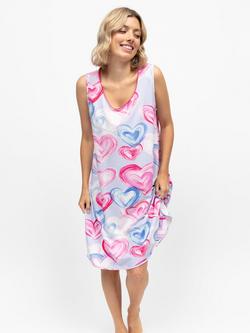 Cyberjammies Chloe Heart Swing Nightdress, Pink/Multi, Pink/Multi