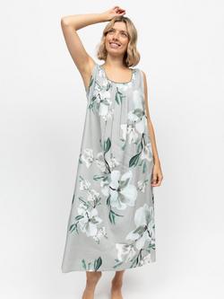Cyberjammies Kallie Floral Nightdress, Grey/Multi, Grey/Multi