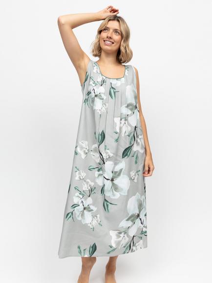 Cyberjammies Kallie Floral Nightdress, Grey/Multi, Grey/Multi