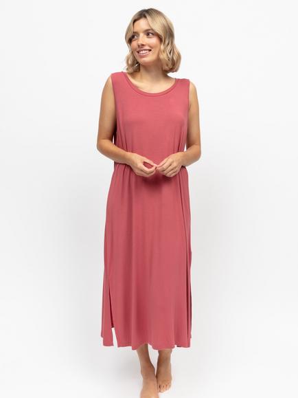 Cyberjammies Cap Sleeve Jersey Nightdress, Terracotta, Terracotta