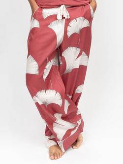 Cyberjammies Josie Leaf Print Pyjama Bottoms, Terracotta/White, Terracotta/White
