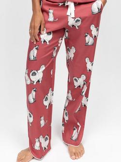Cyberjammies Josie Cat Print Pyjama Bottoms, Terracotta/Multi, Terracotta/Multi