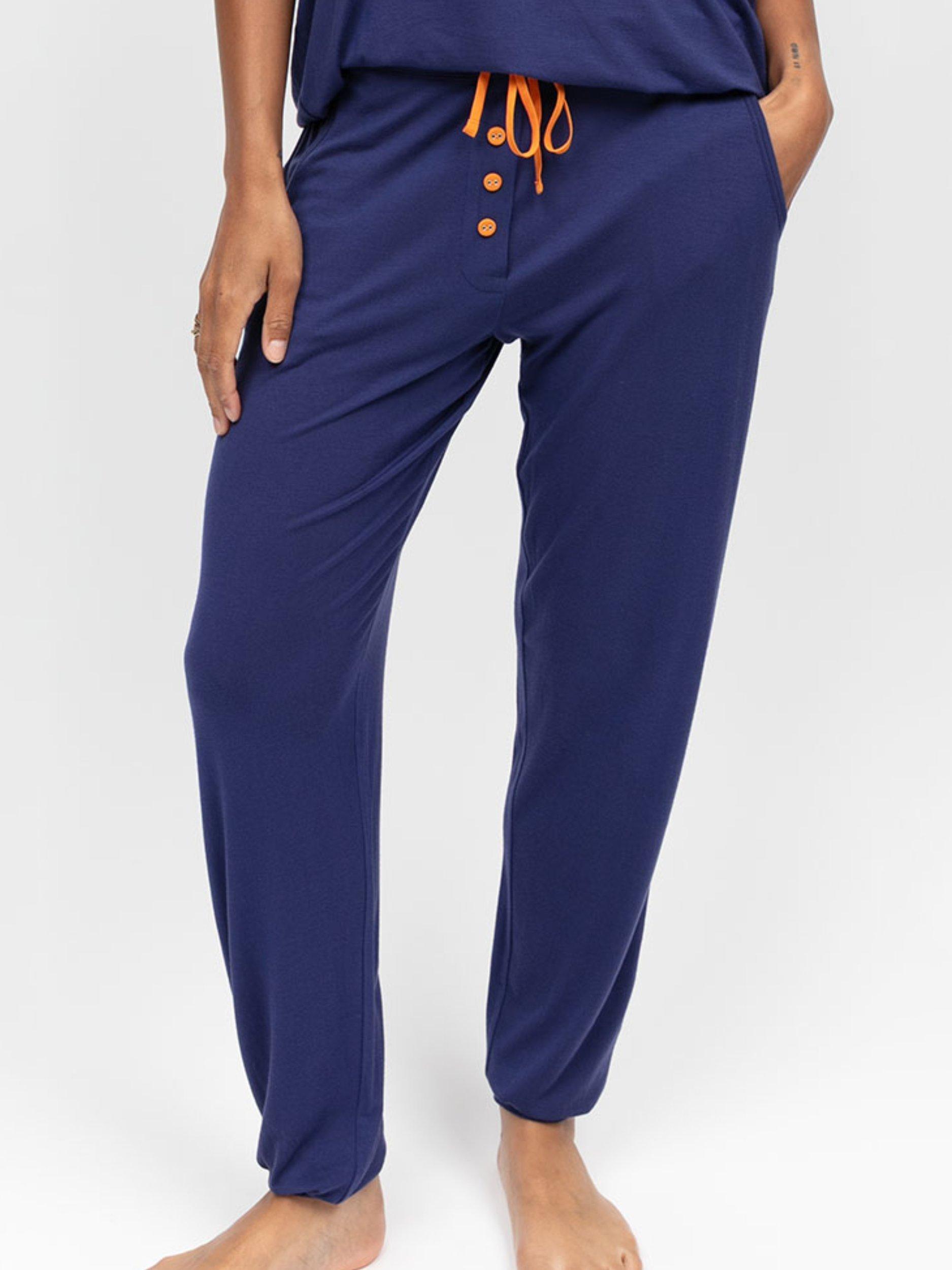 Product image 1 of 4, which shows Cyberjammies Slouch Jersey Pyjama Bottoms, Navy, 6