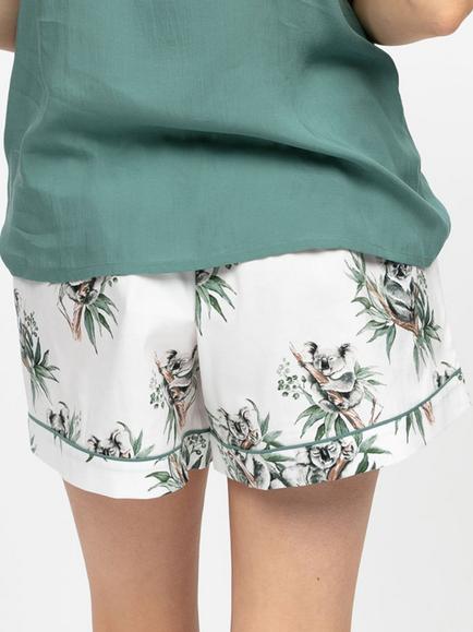 Cyberjammies Kallie Koalas Pyjama Shorts, Seafoam Green - view 2, Seafoam Green