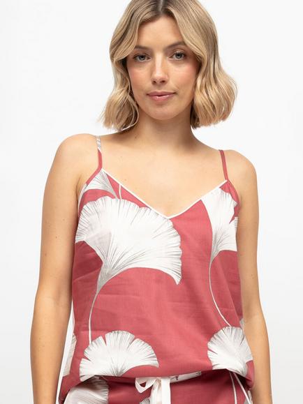 Cyberjammies Josie Leaves Camisole Pyjama Top, Terracotta, Terracotta