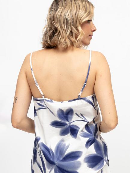 Cyberjammies Indigo Floral Camisole Pyjama Top, Navy - view 2, Navy