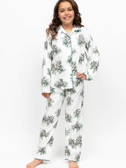 Minijammies Kids' Kallie Koala Print Long Sleeve Pyjama Set, Seafoam Green, Seafoam Green
