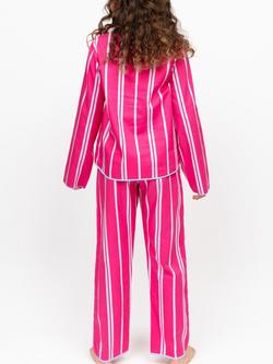 Minijammies Kids' Chloe Stripe Long Sleeve Pyjama Set, Pink - view 2, Pink