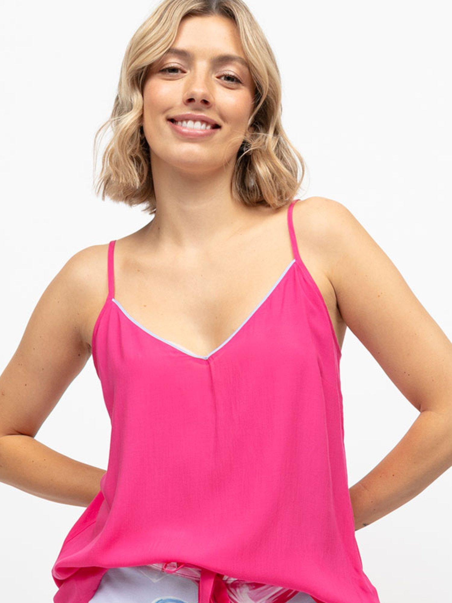 Product image 1 of 3, which shows Cyberjammies Chloe Camisole Pyjama Top, Pink, 6