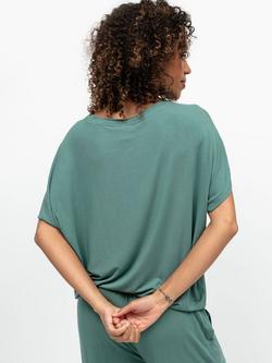 Cyberjammies Kallie Slouch Jersey Pyjama Top, Seafoam Green - view 2, Seafoam Green