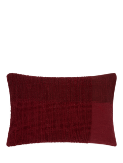 Piglet in Bed Cross Weave Wool Rectangular Cushion Cover, Rhubarb