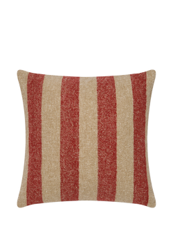 Piglet in Bed Flecked Stripe Wool Cushion Cover, Red/Oatmeal