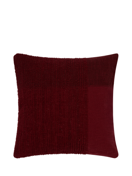 Piglet in Bed Cross Weave Wool Cushion Cover, Rhubarb