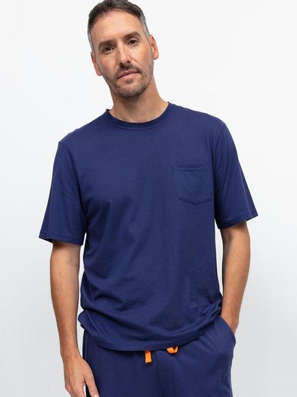 Cyberjammies Crew Neck Jersey Pyjama Top, Black, Navy