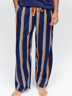 Cyberjammies Stripe Print Pyjama Trousers, Navy/Multi, Navy/Multi