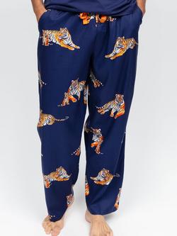 Cyberjammies Tiger Print Pyjama Trousers, Navy/Multi, Navy/Multi