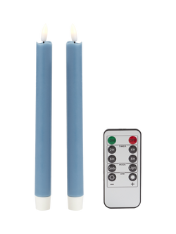 Addison Ross Remote Control LED Candles, Set of 2, Chambray