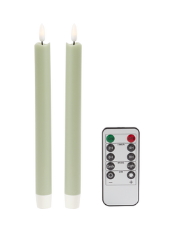 Addison Ross Remote Control LED Candles, Set of 2, Sage