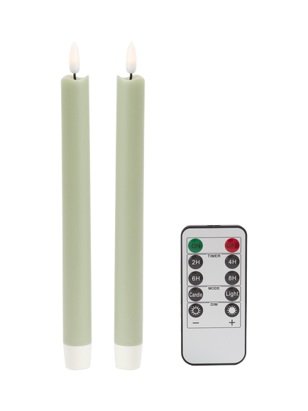 Addison Ross Remote Control LED Candles, Set of 2, Sage