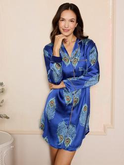 Their Nibs Satin Short Sleeve Nightshirt, Navy, Navy