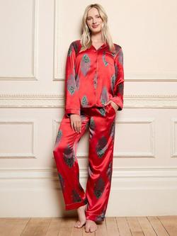 Their Nibs Satin Long Sleeve Printed Pyjama Set, Red - view 2, Red