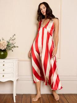 Their Nibs Stripe Satin Cami Nightdress, Red, Red