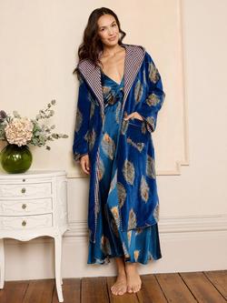 Their Nibs Women's Velvet Oversized Robe, Navy, Navy