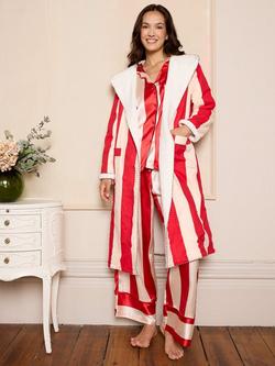 Their Nibs Stripe Fleece Lined Dressing Gown, Red - view 2, Red