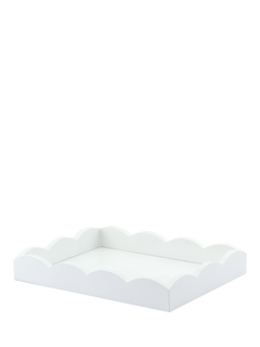 Addison Ross Scallop Lacquer Tray, White, 28cm